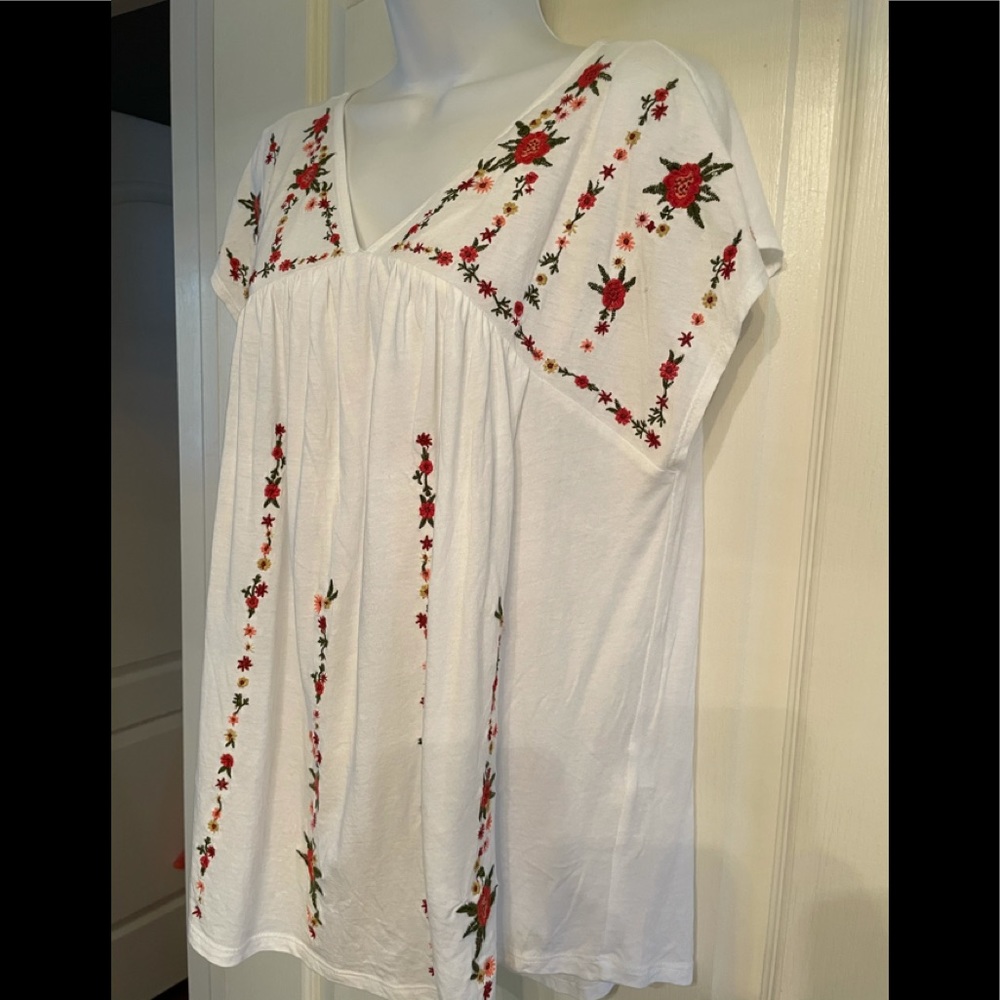 Lucky Brand Boho Top S/P white cotton modal knit